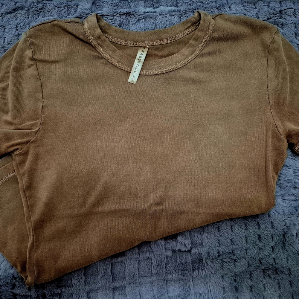 Fabletics Taupe Crew Neck Tee